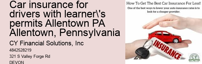 car insurance for drivers with learner's permits Allentown PA Allentown, Pennsylvania